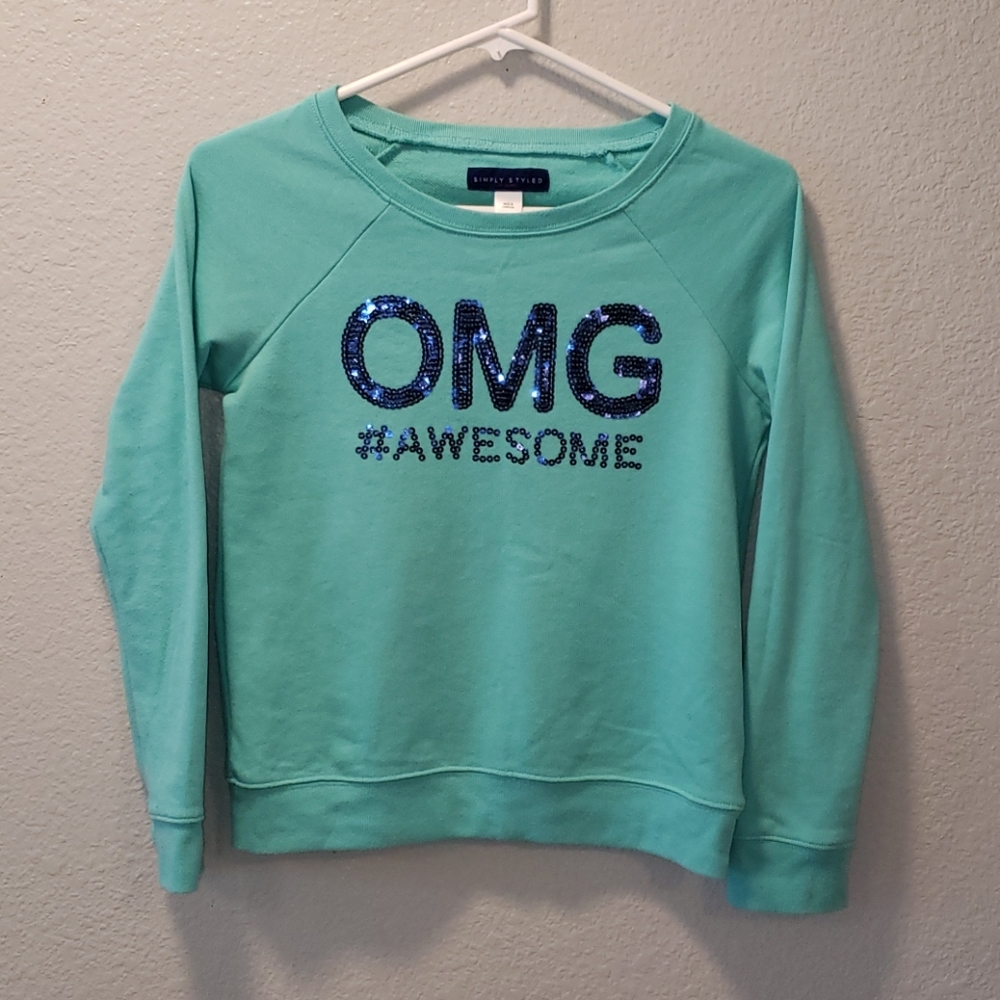 Girls Light Green Sweatshirt L(14)